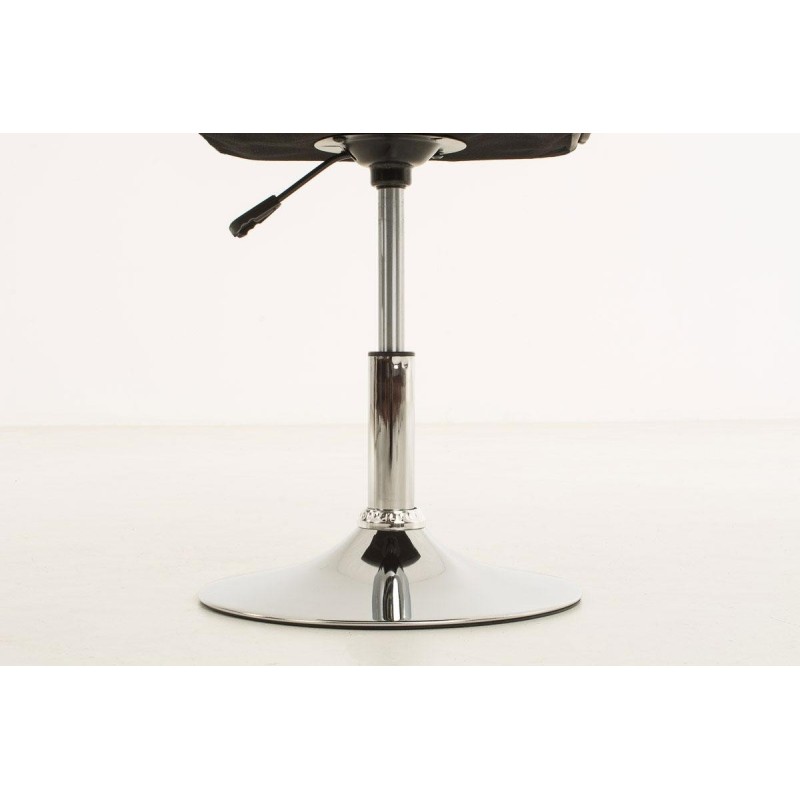Silla de Confidente BULGARI, ajustable en altura, Piel color Negro