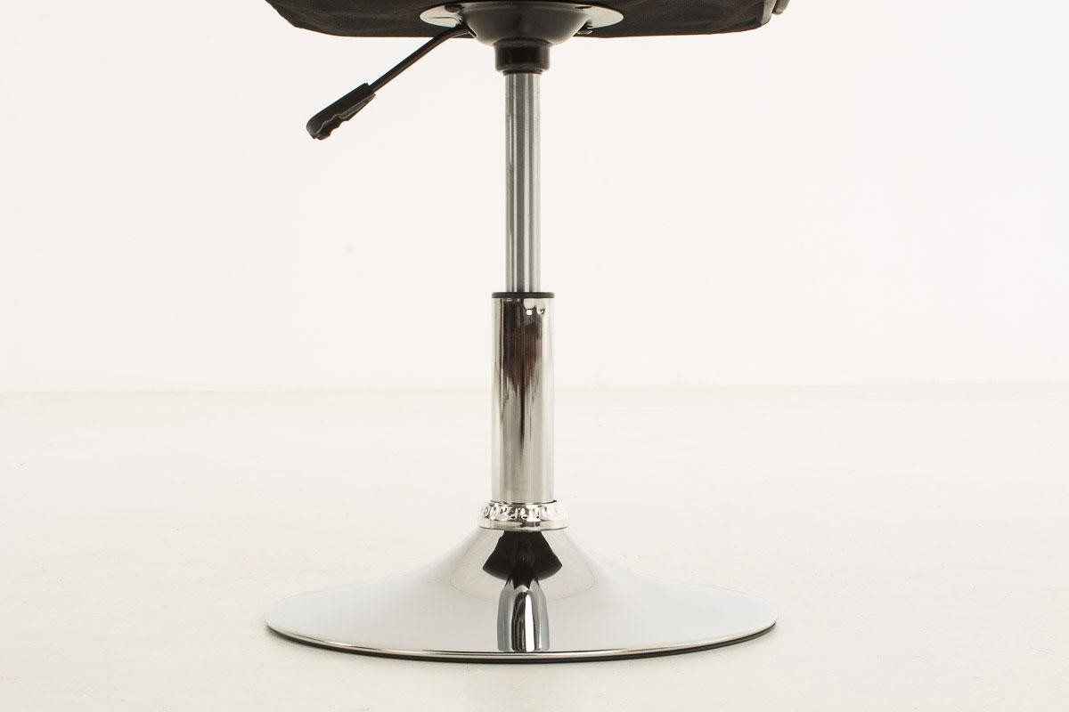 Silla de Confidente BULGARI, ajustable en altura, base fija en metal, tapizada en Piel color Negro