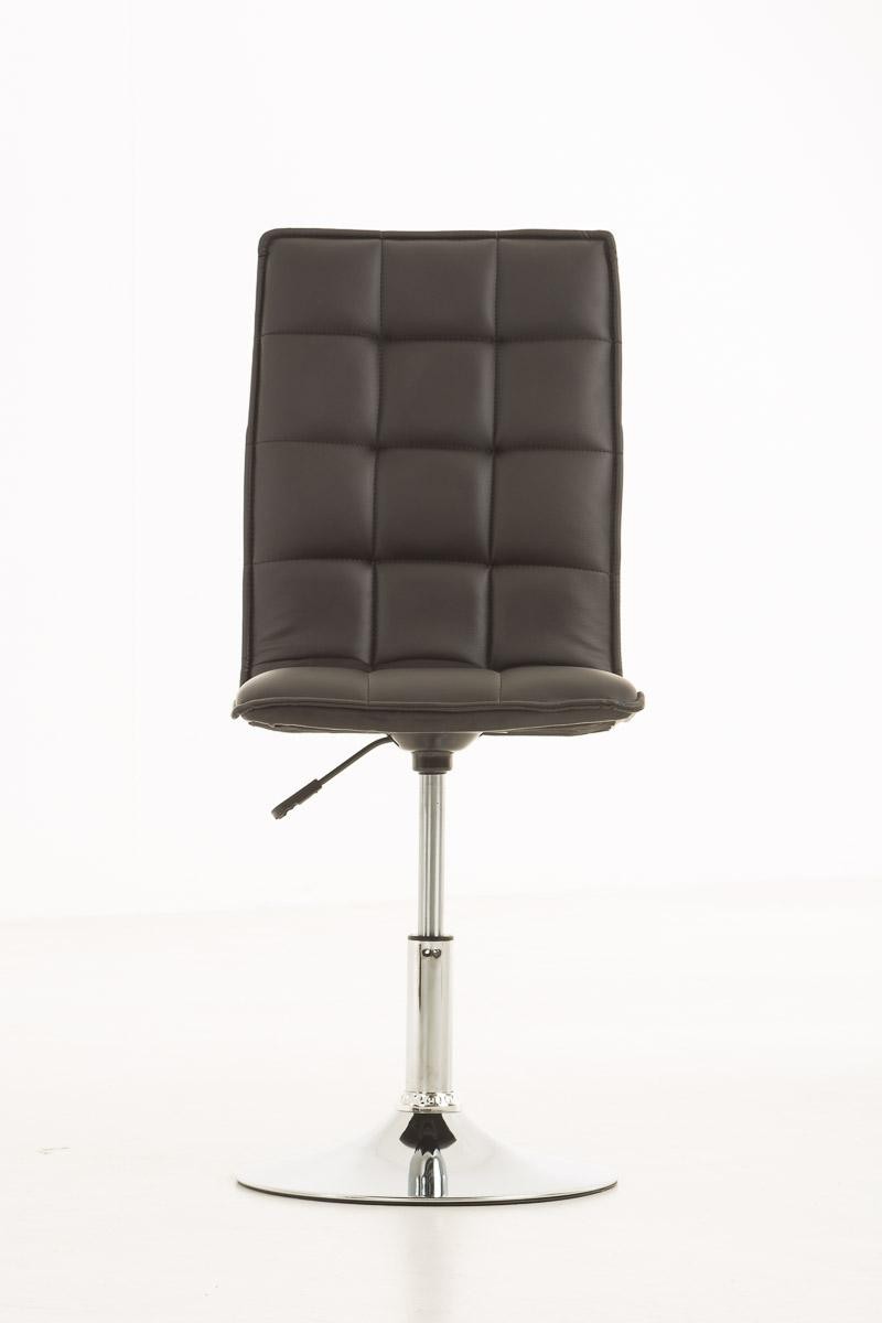 Silla de Confidente BULGARI, ajustable en altura, base fija en metal, tapizada en Piel color Negro