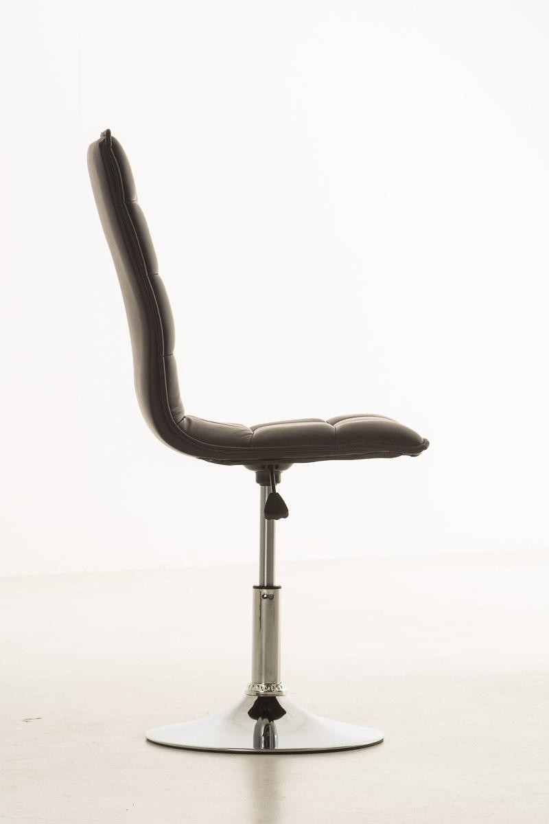 Silla de Confidente BULGARI, ajustable en altura, base fija en metal, tapizada en Piel color Negro