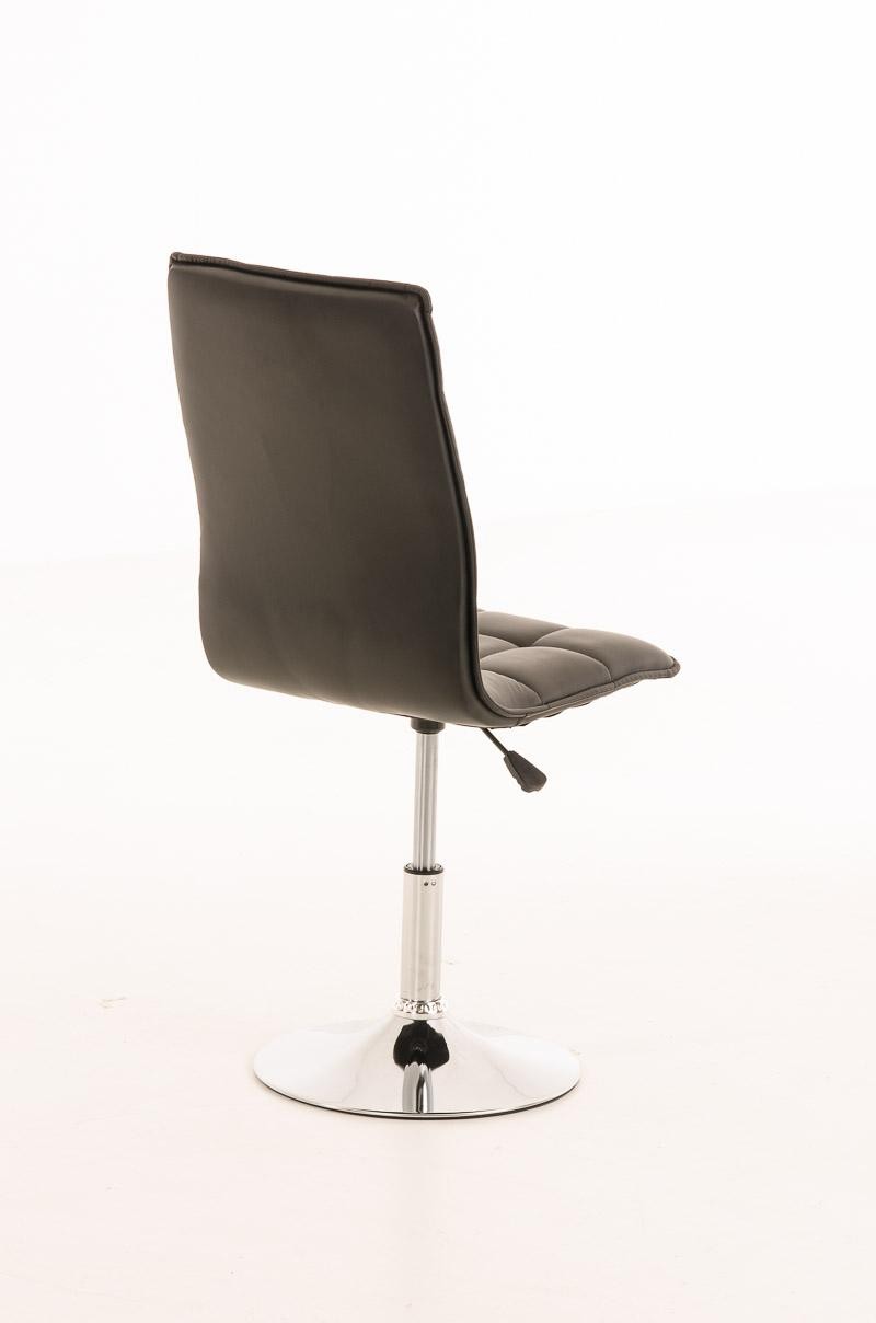 Silla de Confidente BULGARI, ajustable en altura, base fija en metal, tapizada en Piel color Negro