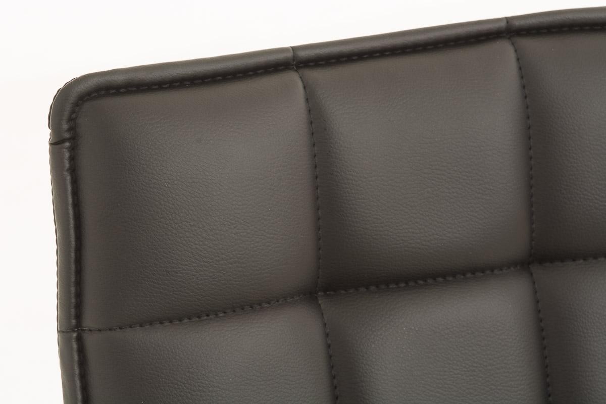 Silla de Confidente BULGARI, ajustable en altura, base fija en metal, tapizada en Piel color Negro