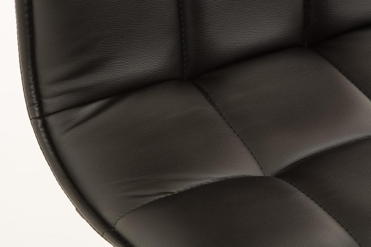 Silla de Confidente BULGARI, ajustable en altura, base fija en metal, tapizada en Piel color Negro