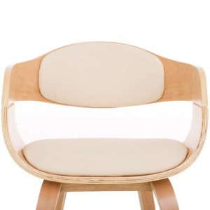 Silla de Confidente BUTAN color haya y piel blanca