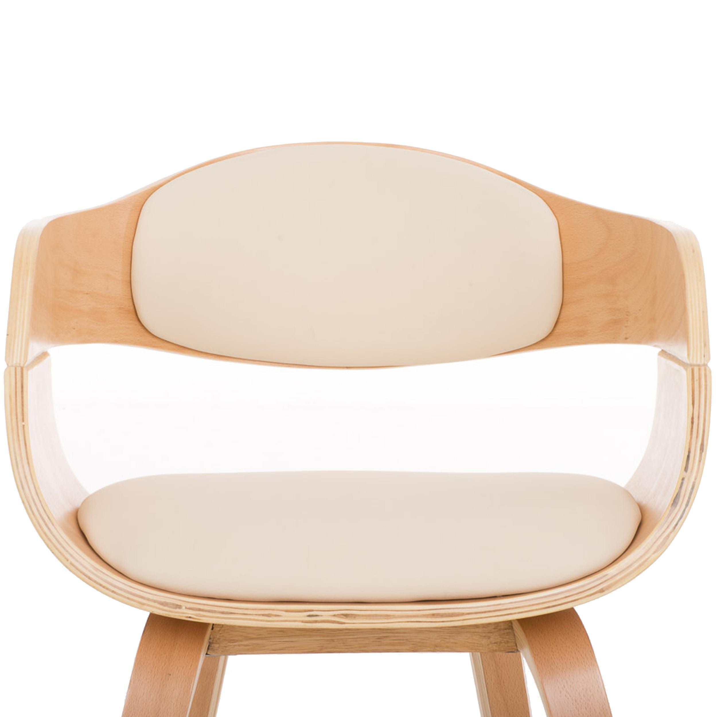 Silla de Confidente BUTAN exclusivo diseño, estructura en madera color haya y piel blanca