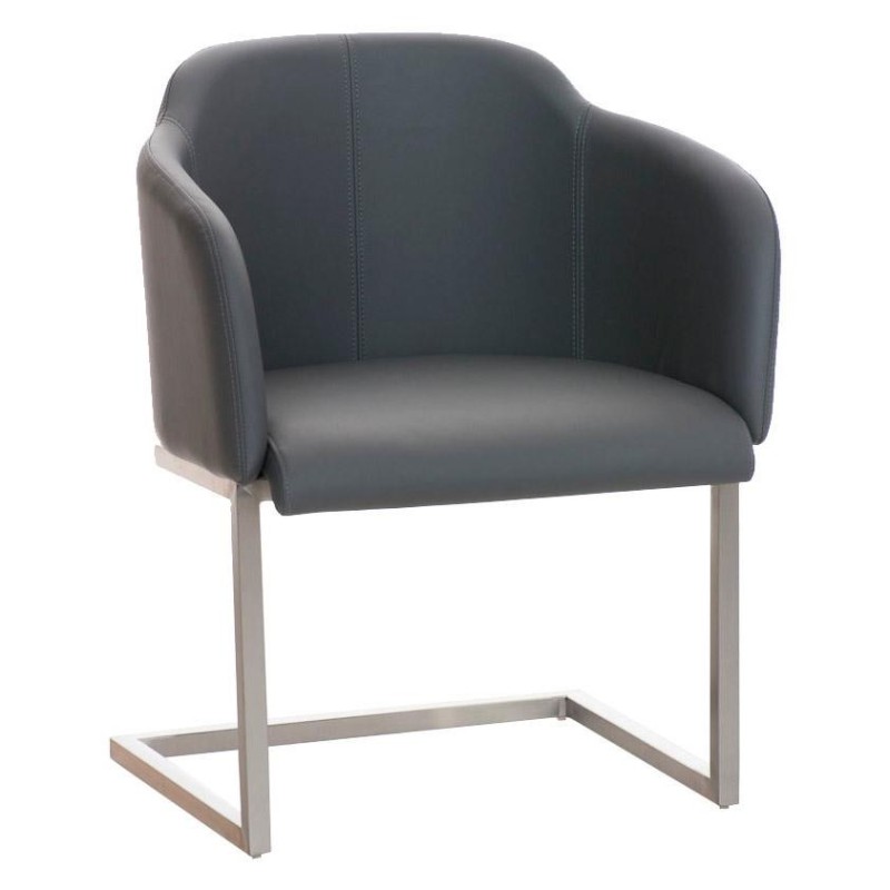 Sillón de Diseño TOKIO Piel, Estrucutura en Acero, en Piel Negro