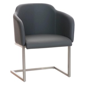 Sillón de Diseño TOKIO Piel, Estrucutura en Acero, en Piel Negro