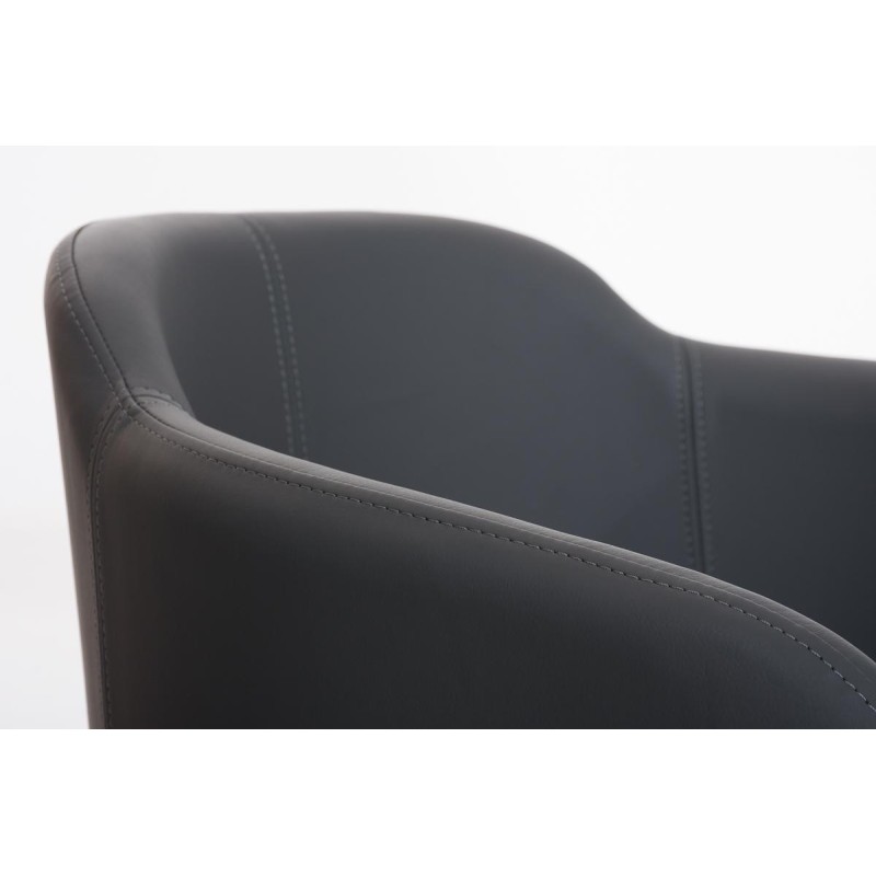 Sillón de Diseño TOKIO Piel, Estrucutura en Acero, en Piel Negro