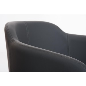 Sillón de Diseño TOKIO Piel, Estrucutura en Acero, en Piel Negro