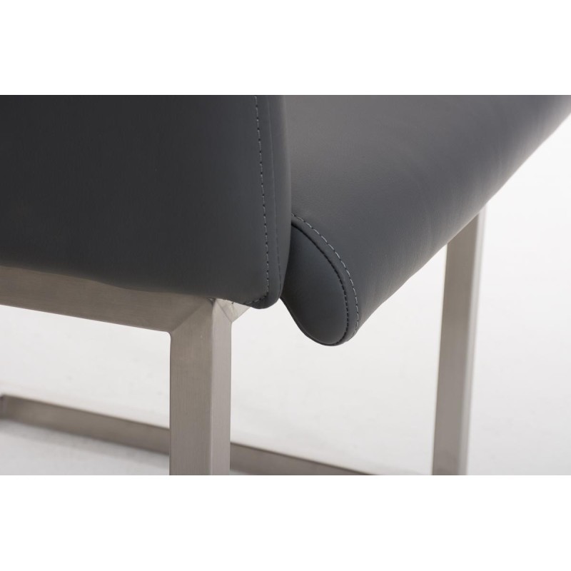 Sillón de Diseño TOKIO Piel, Estrucutura en Acero, en Piel Negro
