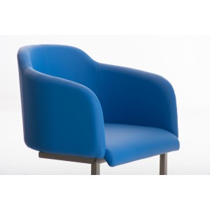 Sillón de Diseño TOKIO Piel, Estrucutura en Acero, en Piel Negro