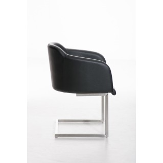 Sillón de Diseño TOKIO Piel, Estrucutura en Acero, en Piel Negro 2