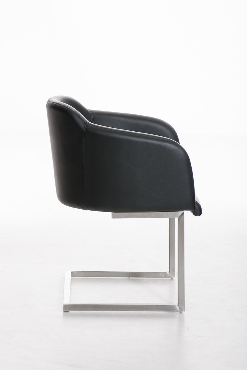 Sillón de Diseño TOKIO Piel, Estrucutura en Acero, cómodo asiento acolchado en Piel negro