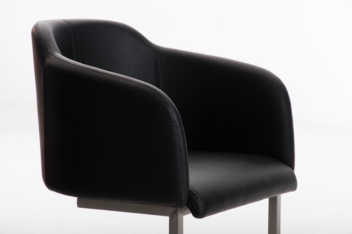 Sillón de Diseño TOKIO Piel, Estrucutura en Acero, cómodo asiento acolchado en Piel negro