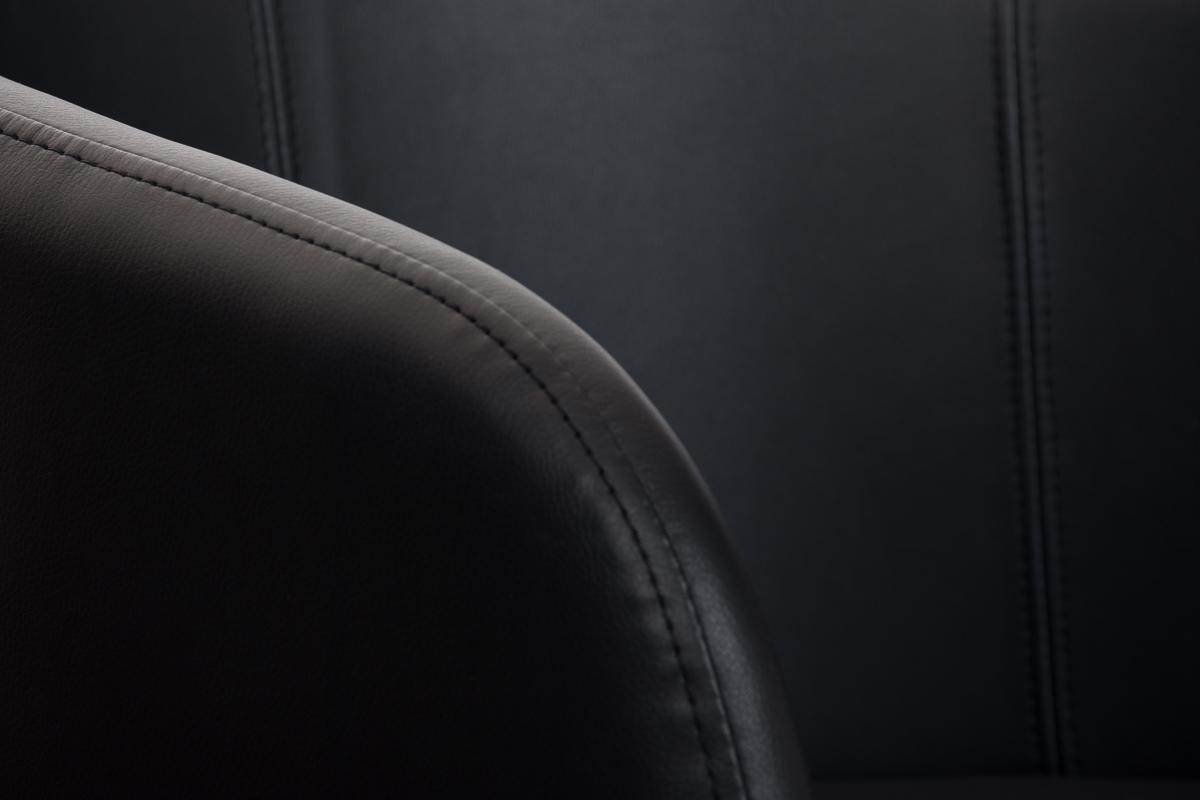 Sillón de Diseño TOKIO Piel, Estrucutura en Acero, cómodo asiento acolchado en Piel negro