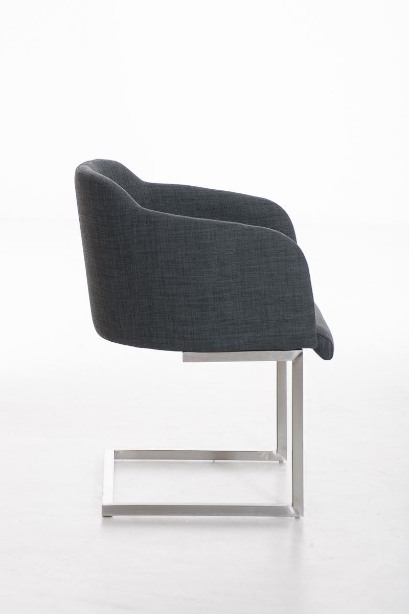 Sillón de Diseño TOKIO Tela, Estrucutura en Acero, cómodo asiento acolchado en Tejido Gris oscuro