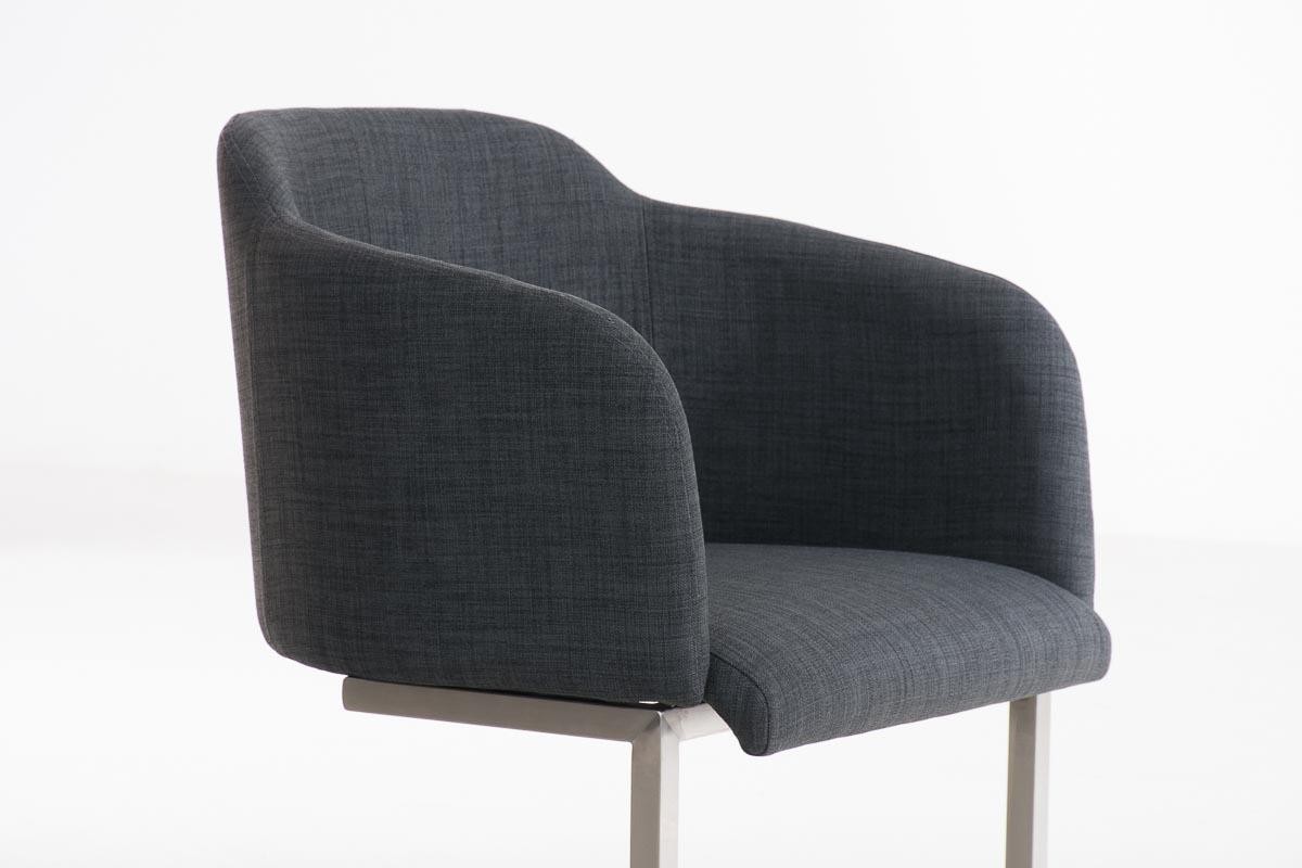 Sillón de Diseño TOKIO Tela, Estrucutura en Acero, cómodo asiento acolchado en Tejido Gris oscuro