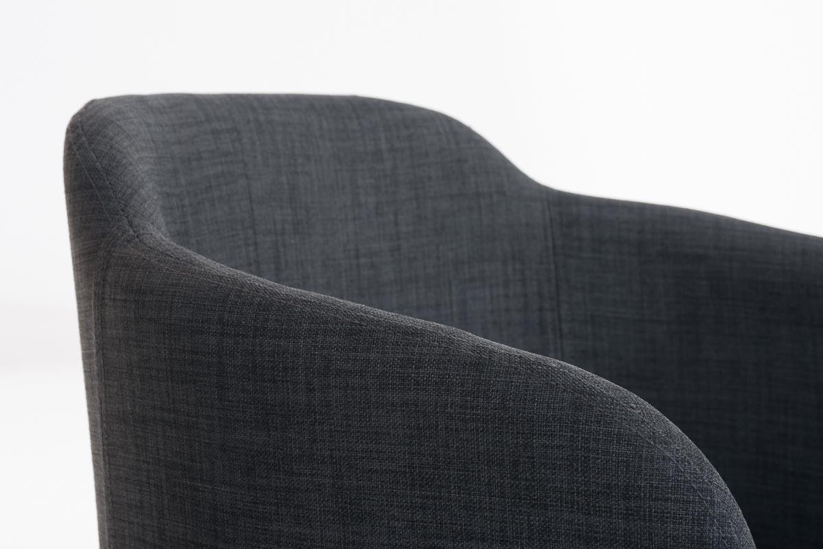 Sillón de Diseño TOKIO Tela, Estrucutura en Acero, cómodo asiento acolchado en Tejido Gris oscuro
