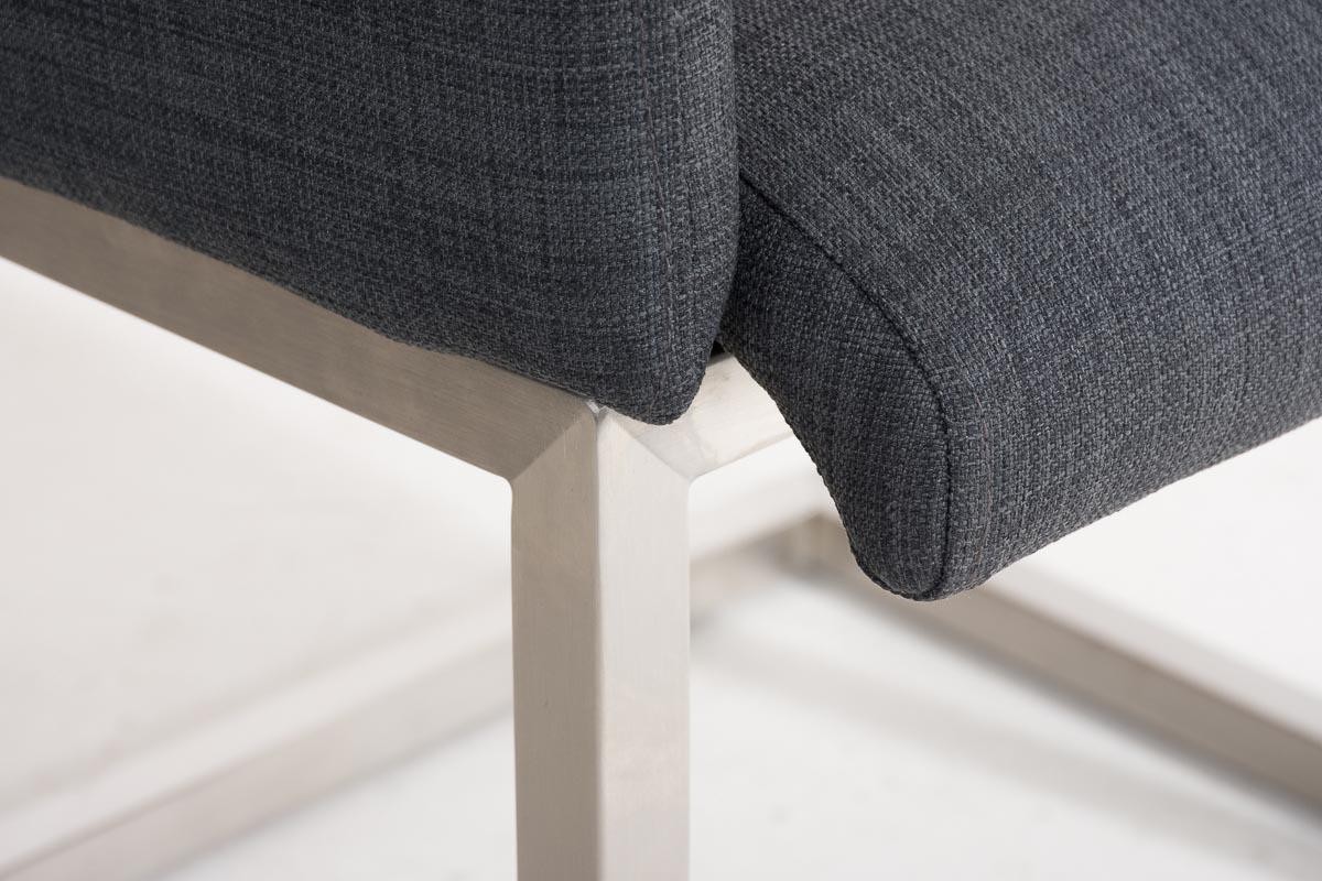 Sillón de Diseño TOKIO Tela, Estrucutura en Acero, cómodo asiento acolchado en Tejido Gris oscuro