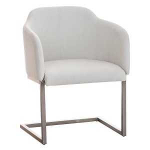 Sillón de Diseño TOKIO Tela, Estrucutura en Acero, en Tejido Blanco