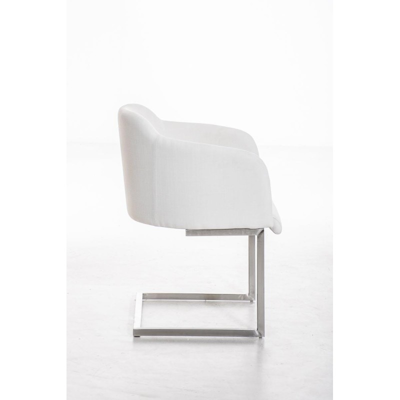 Sillón de Diseño TOKIO Tela, Estrucutura en Acero, en Tejido Blanco