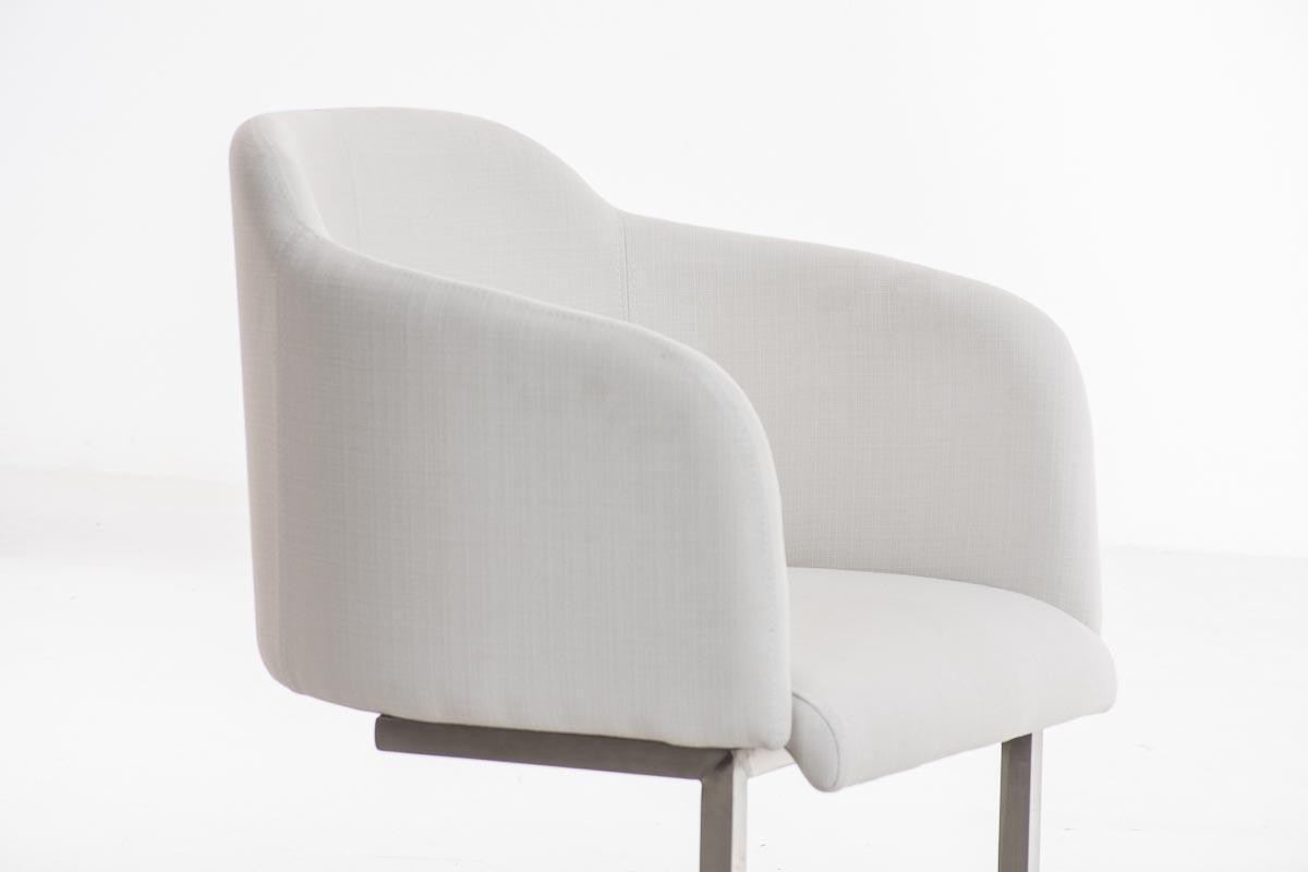 Sillón de Diseño TOKIO Tela, Estrucutura en Acero, cómodo asiento acolchado en Tejido Gris oscuro