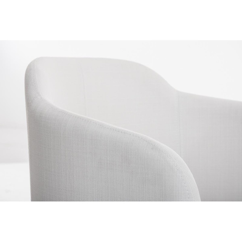 Sillón de Diseño TOKIO Tela, Estrucutura en Acero, en Tejido Blanco