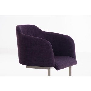 Sillón de Diseño TOKIO Tela, Estrucutura en Acero, en Tejido Blanco