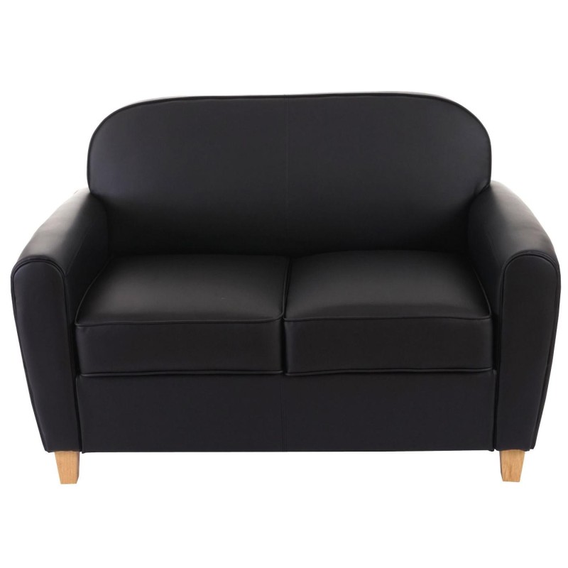 Sofá de 2 plazas ARTIS, elegante diseño y gran acolchado, piel negro