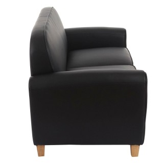 Sofá de 2 plazas ARTIS, elegante diseño y gran acolchado, piel negro 2