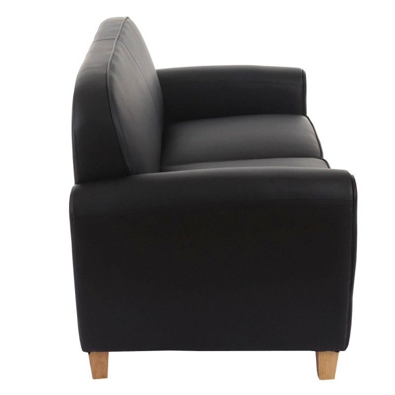 Sofá de 2 plazas ARTIS, elegante diseño y gran acolchado, piel negro