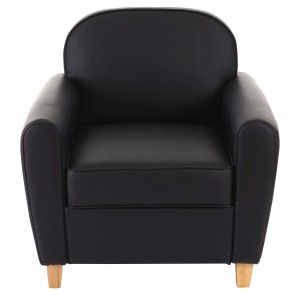 Sofá de 1 plaza ARTIS, elegante diseño y gran acolchado, piel negro