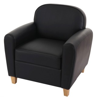 Sofá de 1 plaza ARTIS, elegante diseño y gran acolchado, piel negro 2