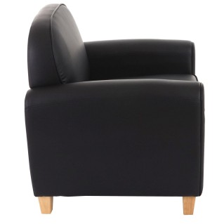 Sofá de 1 plaza ARTIS, elegante diseño y gran acolchado, piel negro 2
