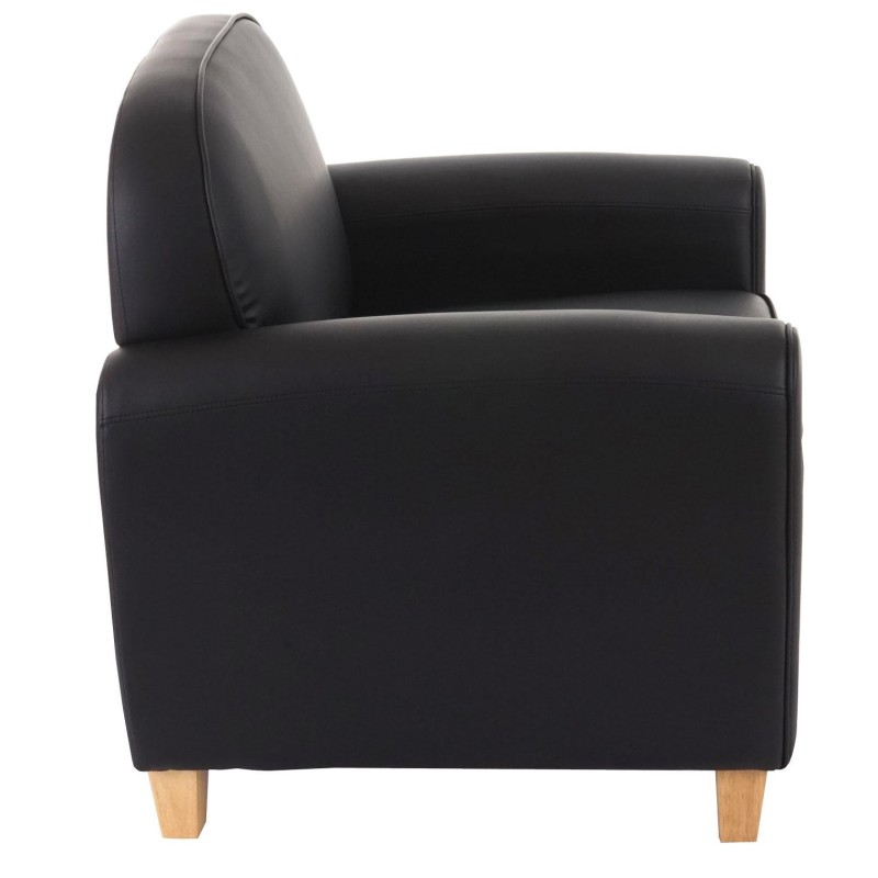 Sofá de 1 plaza ARTIS, elegante diseño y gran acolchado, piel negro