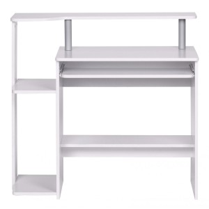 Mesa de Ordenador COLUMBIA, bandeja para teclado en blanco