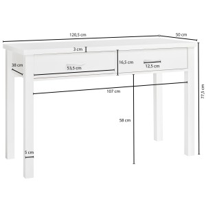 Mesa de Escritorio BERKLEY, dos amplios cajones, color blanco