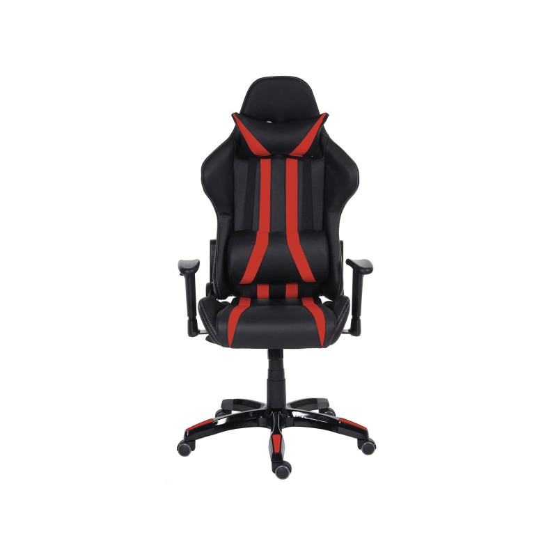 Sillon Gaming DRIVER, Impresionante diseño deportivo, con cojines, en negro y rojo