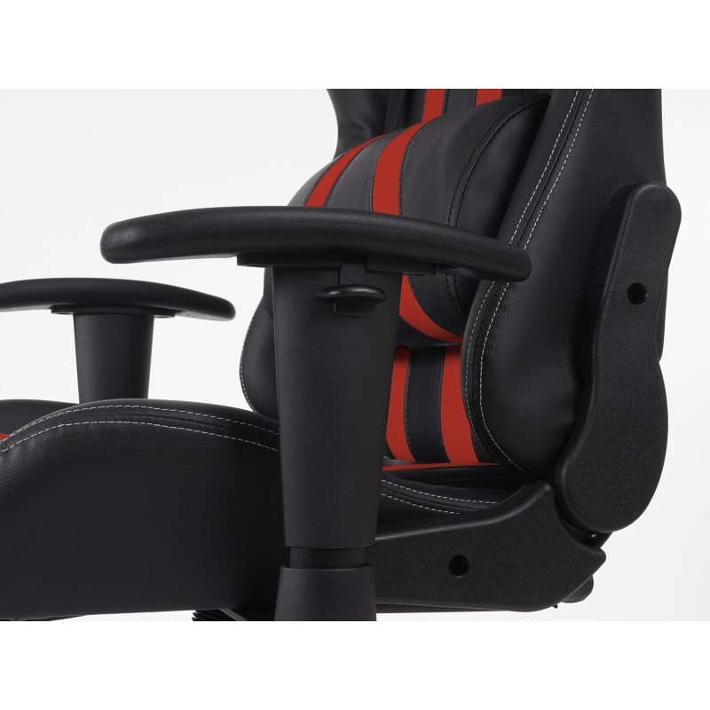 Sillon Gaming DRIVER, Impresionante diseño deportivo, con cojines, en negro y rojo