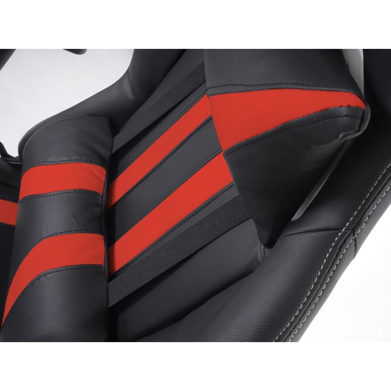 Sillon Gaming DRIVER, Impresionante diseño deportivo, con cojines, en negro y rojo