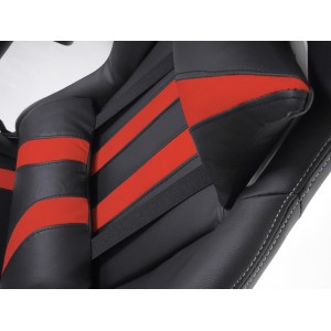 Sillon Gaming DRIVER, Impresionante diseño deportivo, con cojines, en negro y rojo