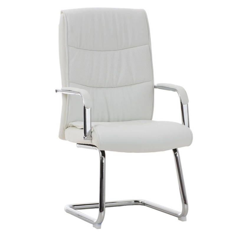 Silla de Confidente CAROL, estructura metálica, en Piel color Negro