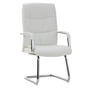Silla de Confidente CAROL, estructura metálica, en Piel color Negro