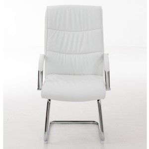 Silla de Confidente CAROL, estructura metálica, en Piel color Negro