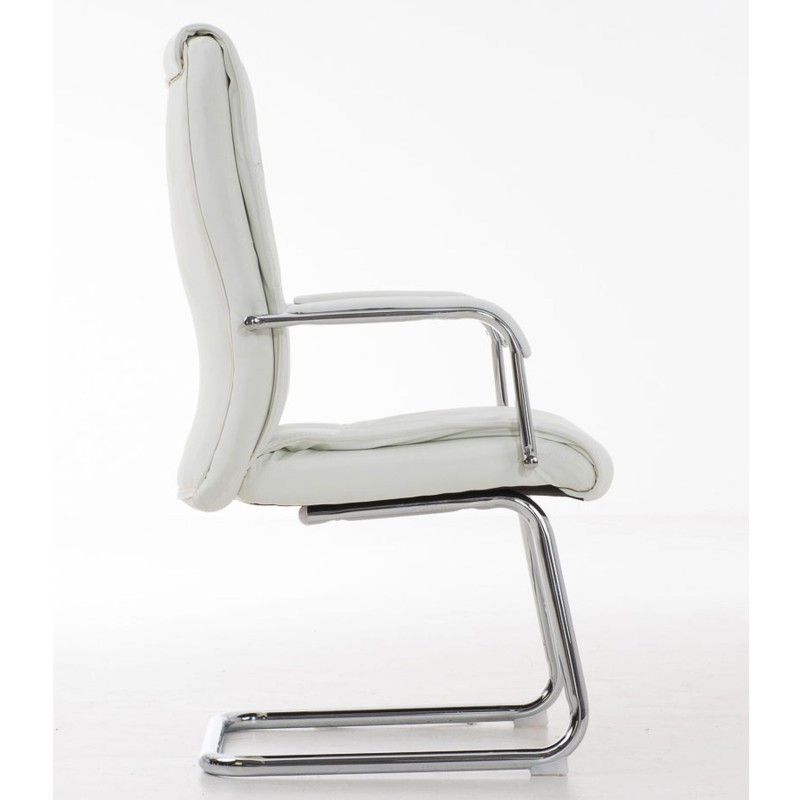 Silla de Confidente CAROL, estructura metálica, en Piel color Negro