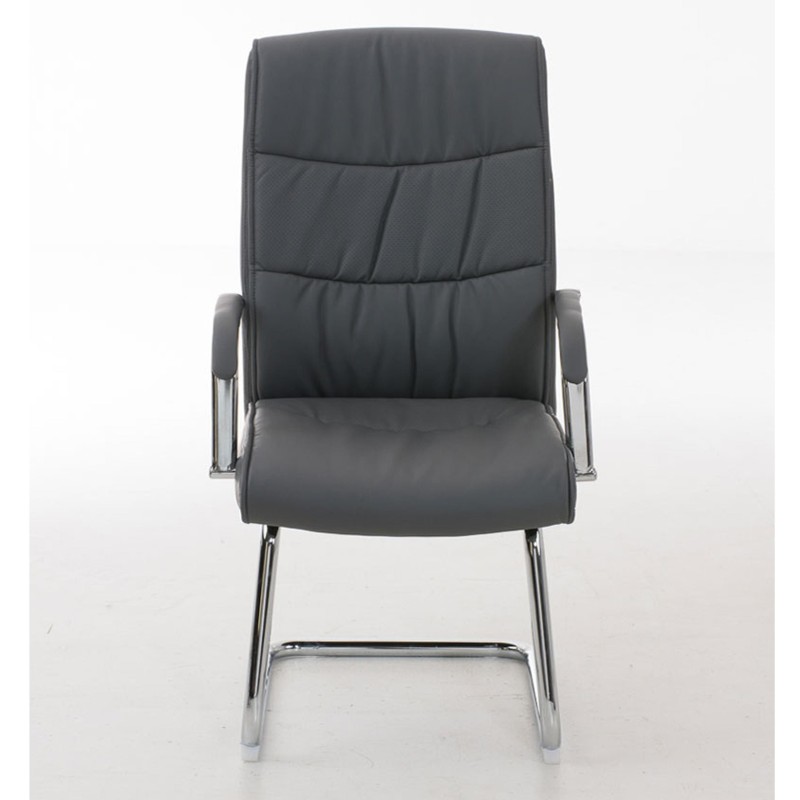 Silla de Confidente CAROL, estructura metálica, en Piel color Negro