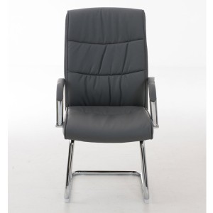 Silla de Confidente CAROL, estructura metálica, en Piel color Negro
