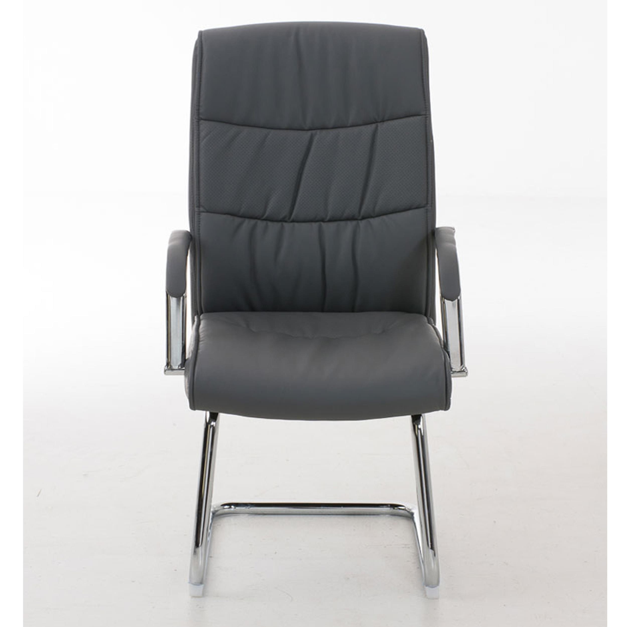 Silla de Confidente CAROL, estructura metálica resistente, gran acolchado, reposabrazos, Piel Negro