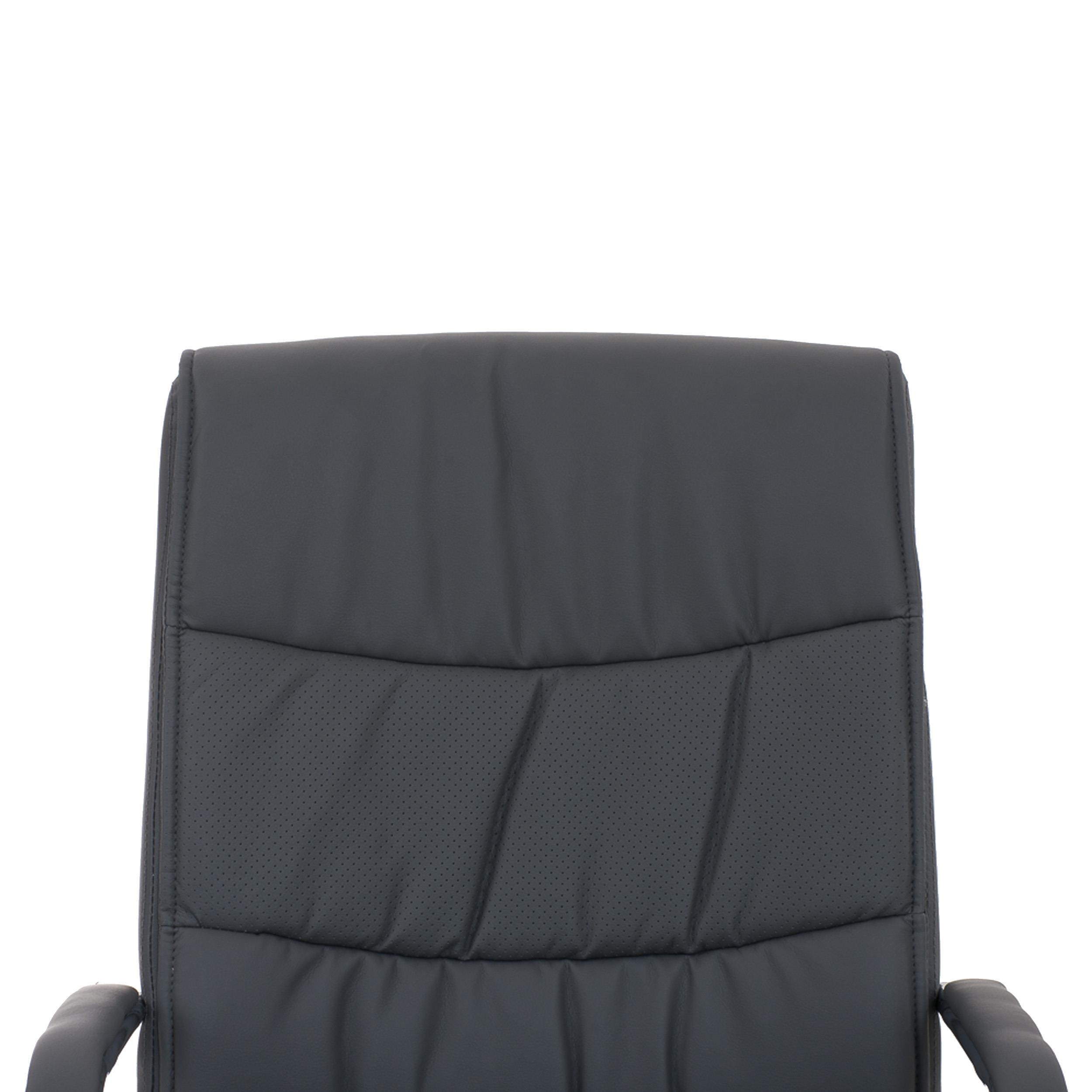 Silla de Confidente CAROL, estructura metálica resistente, gran acolchado, reposabrazos, Piel Negro