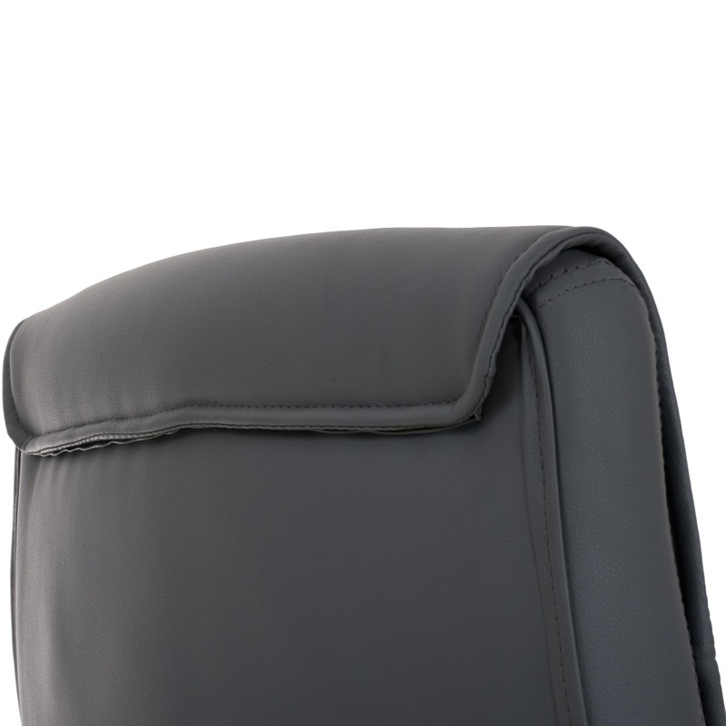 Silla de Confidente CAROL, estructura metálica, en Piel color Negro